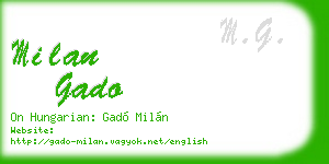 milan gado business card